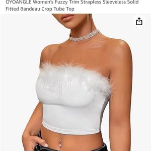White Feather Tube Top- XS BRAND NEW IN STILL PACKAGE